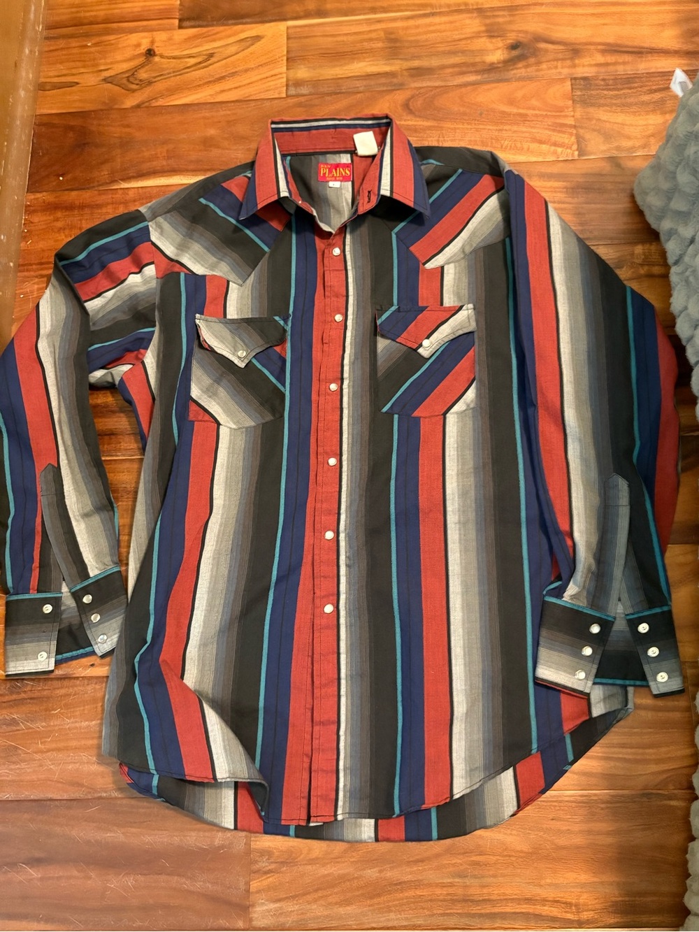 Vintage Ely Plains Pearl Snap Western Shirt Mens L Striped Rodeo Cowboy (0968)